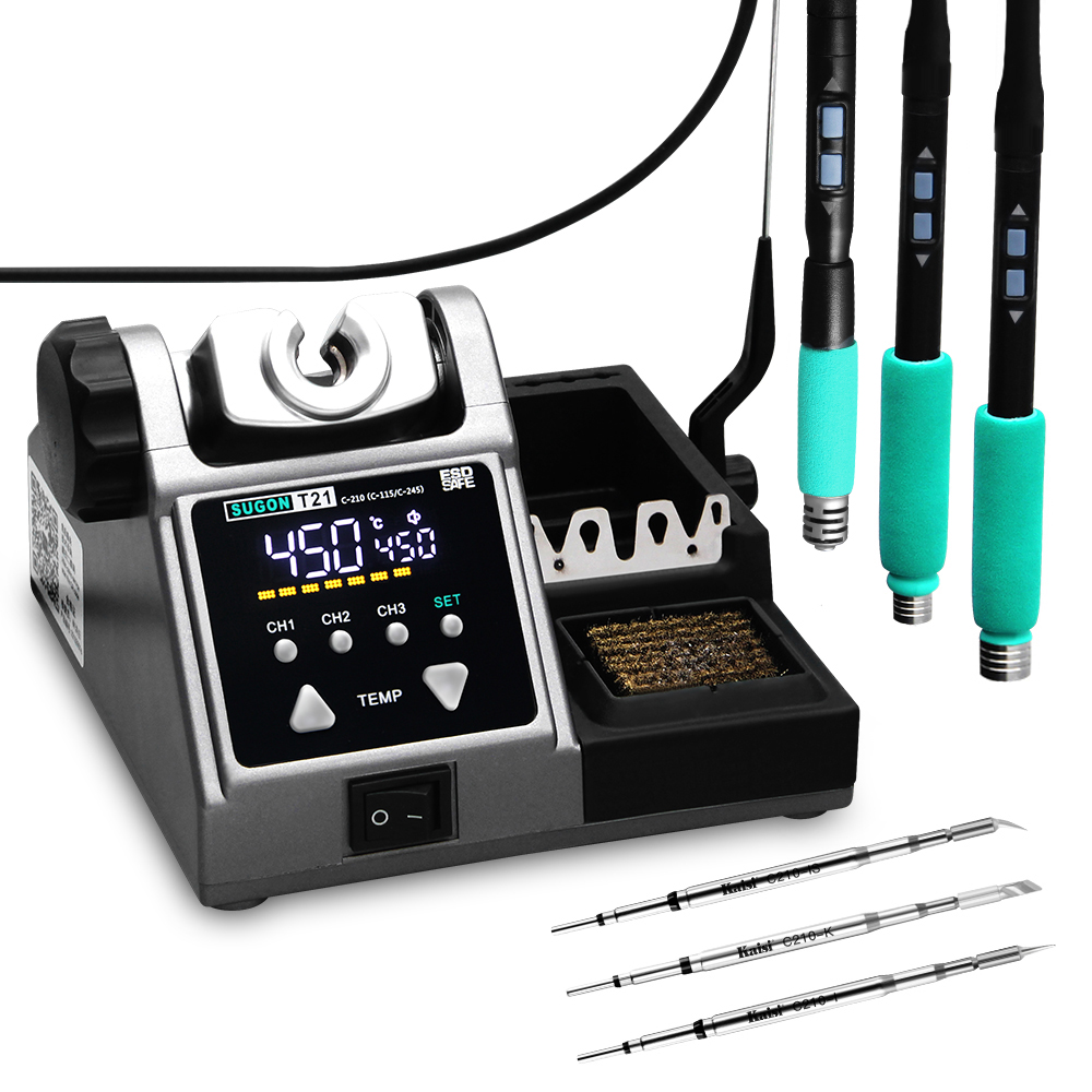 Soldering Iron Temperature Probe - หัวเครื่องเชื่อมเหล็ก T21แบบดั้งเดิมของ Sugon ใช้งานอุปกรณ์เชื่อมสายไฟ210/245/115ควบคุมอุณหภูมิเครื่องเชื่อม