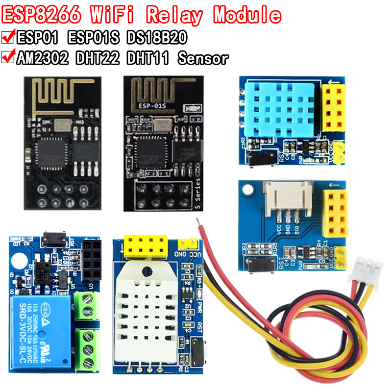 Ds18B20 - ESP8266โมดูลรีเลย์ WiFi 5V DHT11 DS18B20 RGB