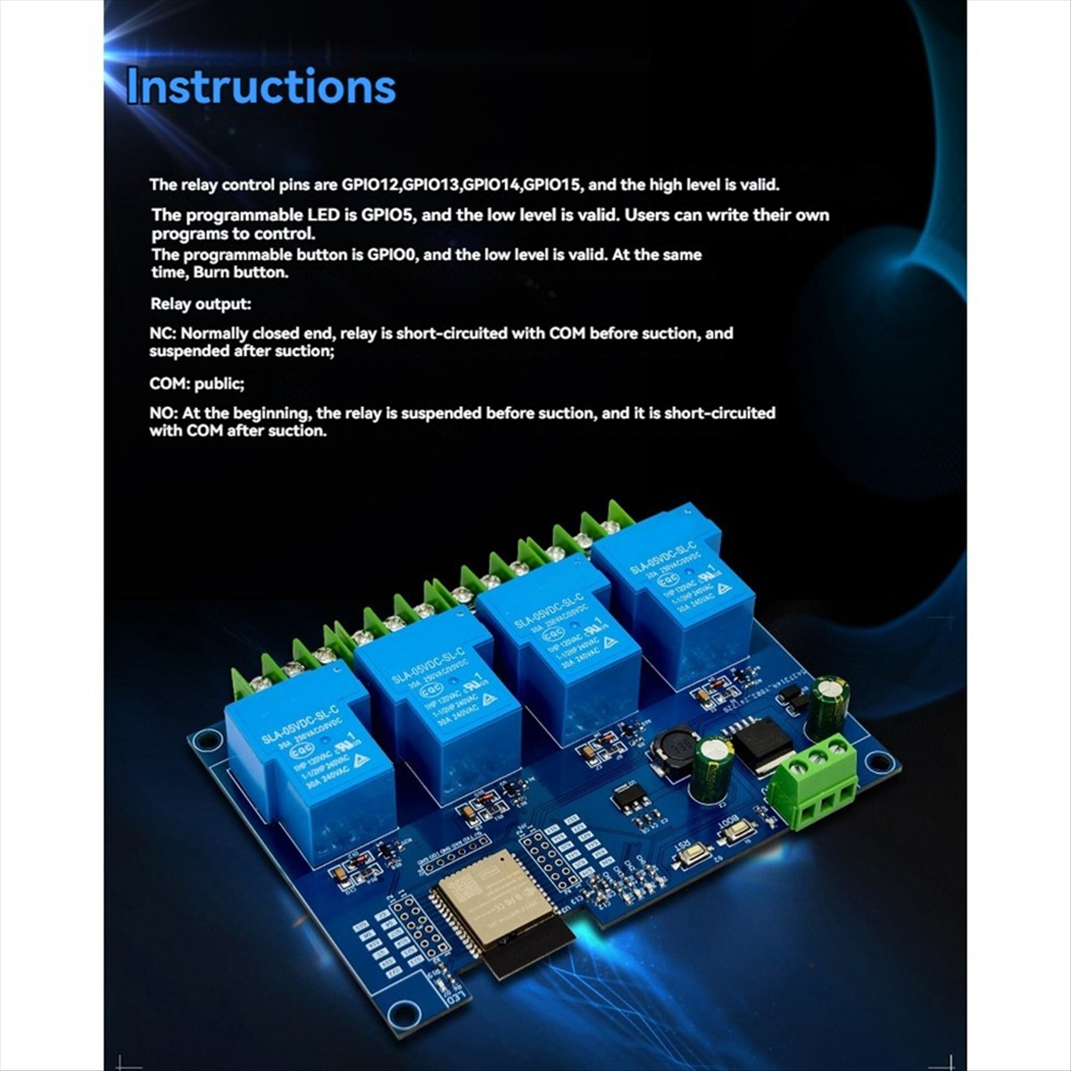 Relay Module 4 Channel - (AD11] โมดูลรีเลย์ 4 ช่อง 30A DC7-28/5V