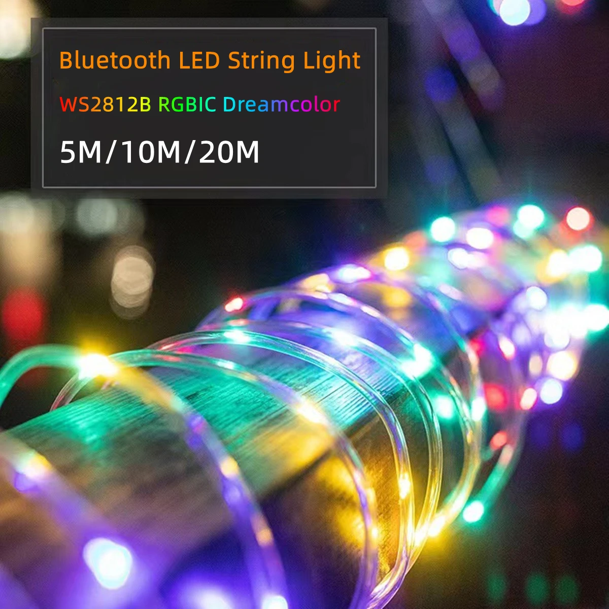 Ws2812B Strip 5V - ไฟประดับตกแต่งรั้วหน้าต่างลานกลางแจ้ง สายไฟ USB 5V RGB IC