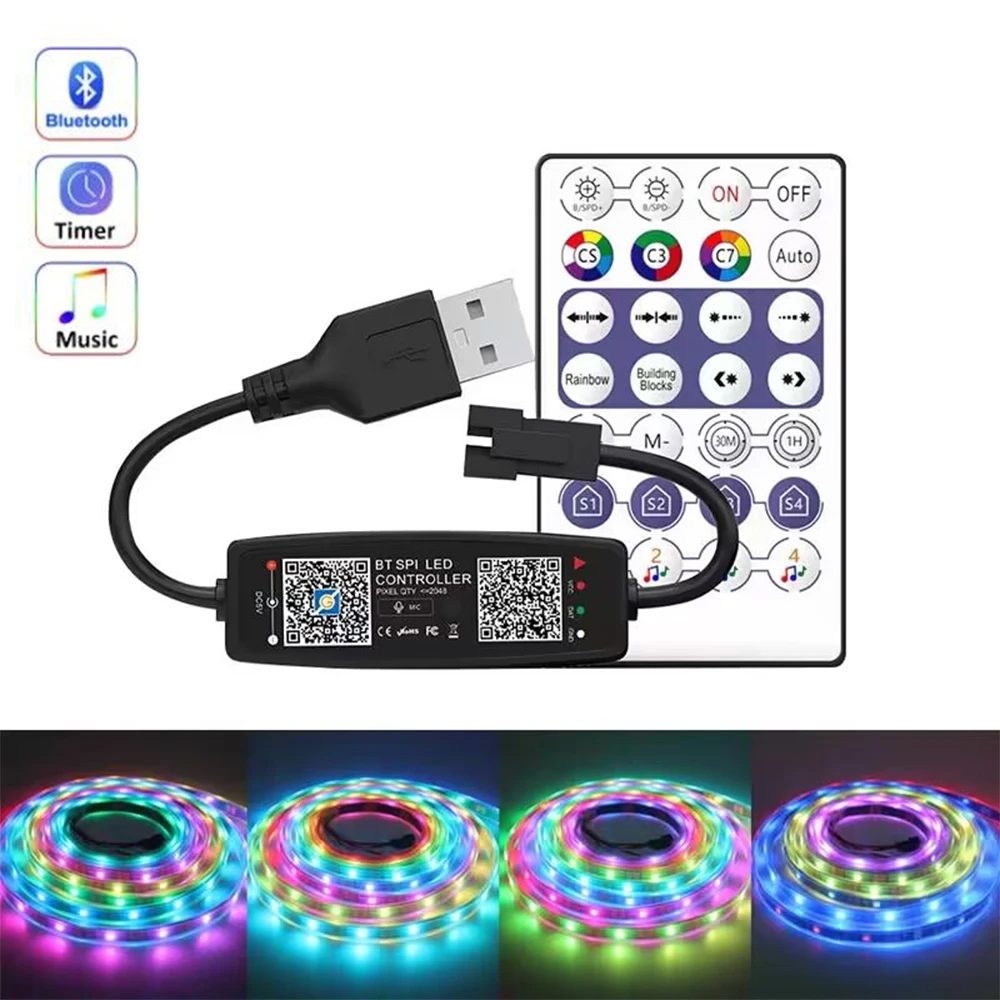 Ws2812B Strip 5V - เครื่องควบคุม WS2812B เพลงบลูทูธสำหรับพิกเซลไฟแถบไฟ LED SK6812 WS2812