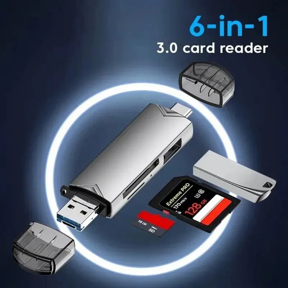 Sd Card Module - เครื่องอ่านการ์ด USB 3.0 OTG 6-in-1 อะแดปเตอร์มัลติฟังก์ชัน
