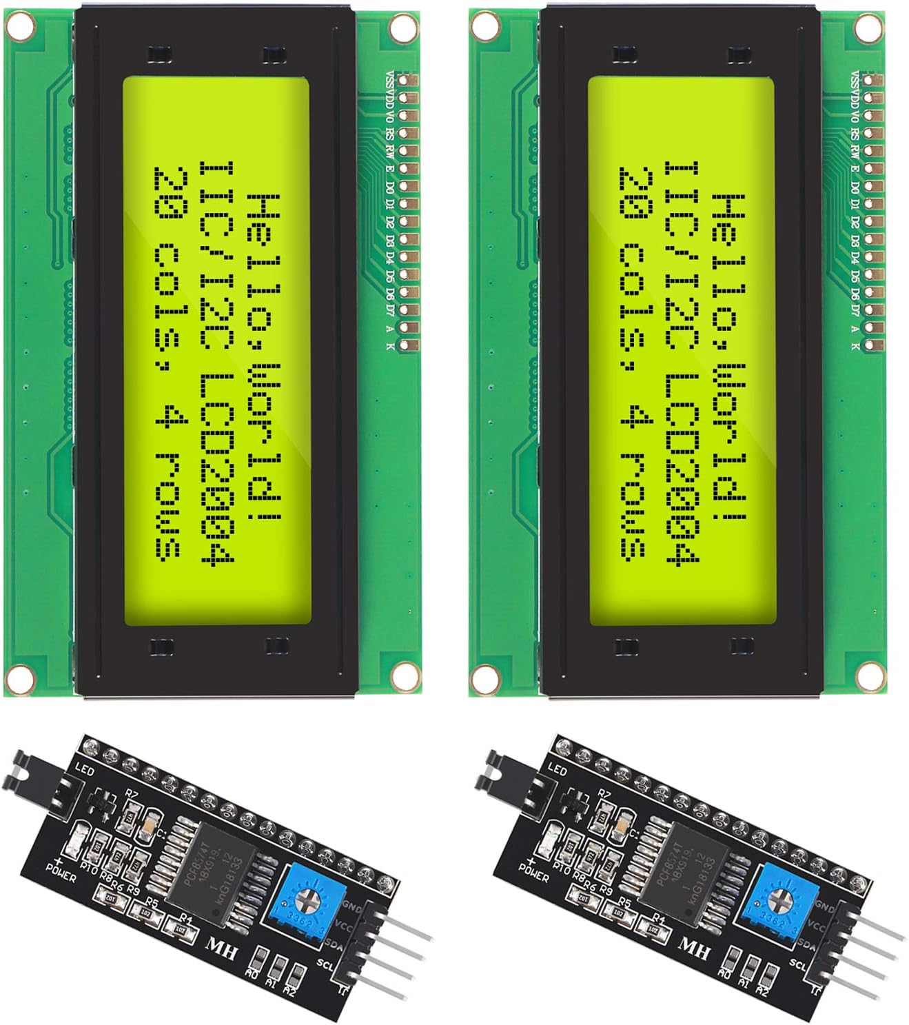 Lcd 1602 - 2ชิ้น I2C IWI อนุกรมจอแอลซีดี2004 20x4โมดูลแสงสีฟ้ากับ I2C