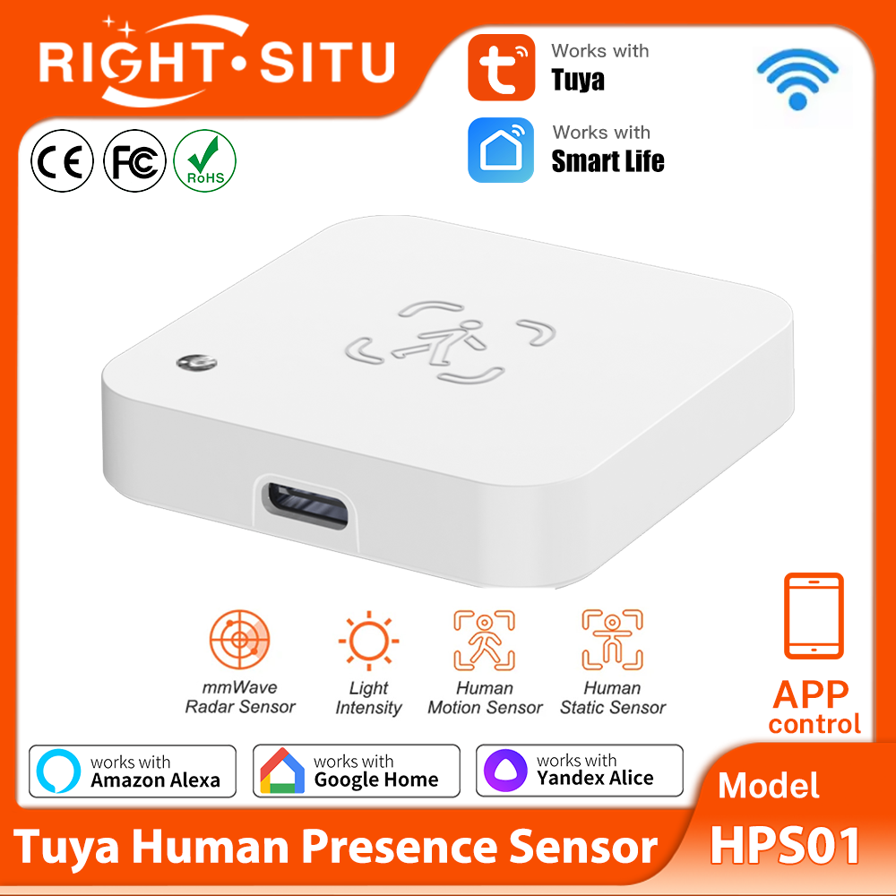 Pir Motion Sensor - เซ็นเซอร์ตรวจจับการเคลื่อนไหวด้วยคลื่นวิทยุ Tuya WiFi MmWave พร้อมเซ็นเซอร์วัดความสว่าง ใช้แทนเซ็นเซอร์