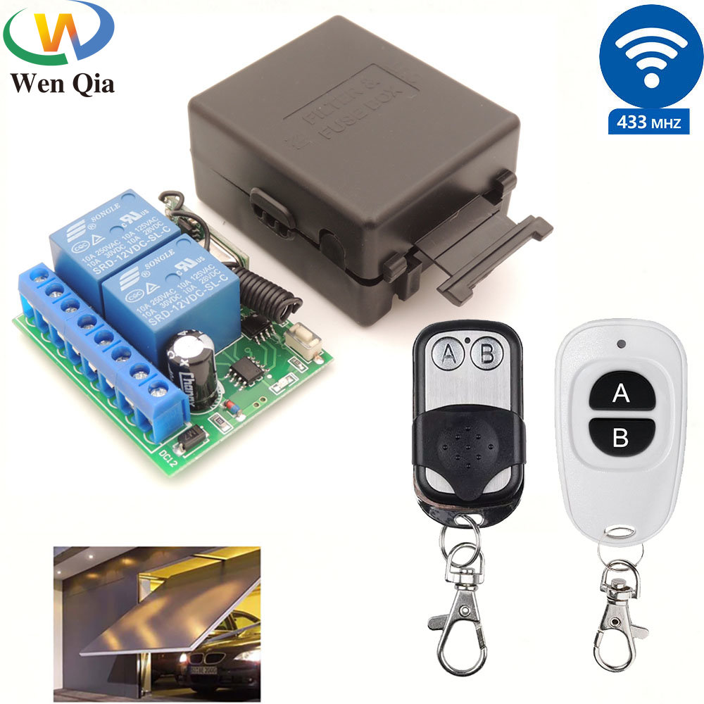 Relay Module 1 Channel - 433MHz 12V ไร้สายโรงรถประตู/มอเตอร์/รถ/รีโมทคอนโทรลสวิตช์ 10A 2CH รีเลย์ตัวรับสัญญาณรีเลย์พร้อม