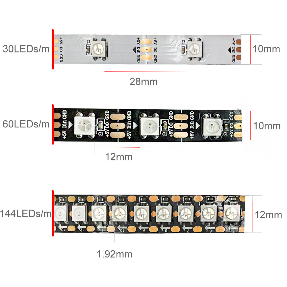 DC5V WS2812B 5 m/ม้วน 30/60/14 - Ws2812B Strip 5V บทวิจารณ์และราคา