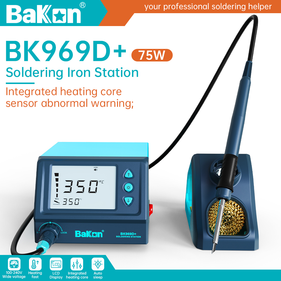 สถานีบัดกรี Bakon 75W BK969D+  - Soldering Iron Temperature Probe บทวิจารณ์และราคา