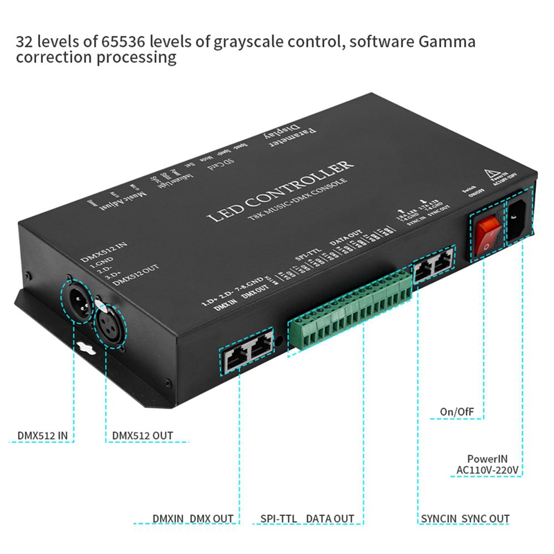 T8K เพลง + คอนโซล DMX 8 ช่องพอ - Ws2812B บทวิจารณ์และราคา