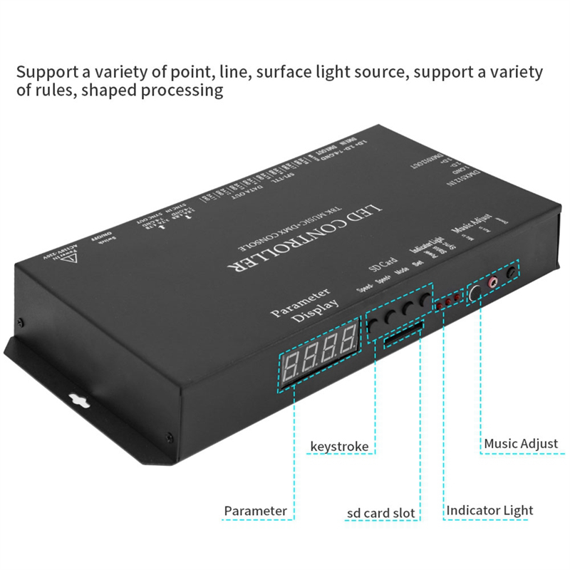 T8K เพลง + คอนโซล DMX 8 ช่องพอ - Ws2812B บทวิจารณ์และราคา