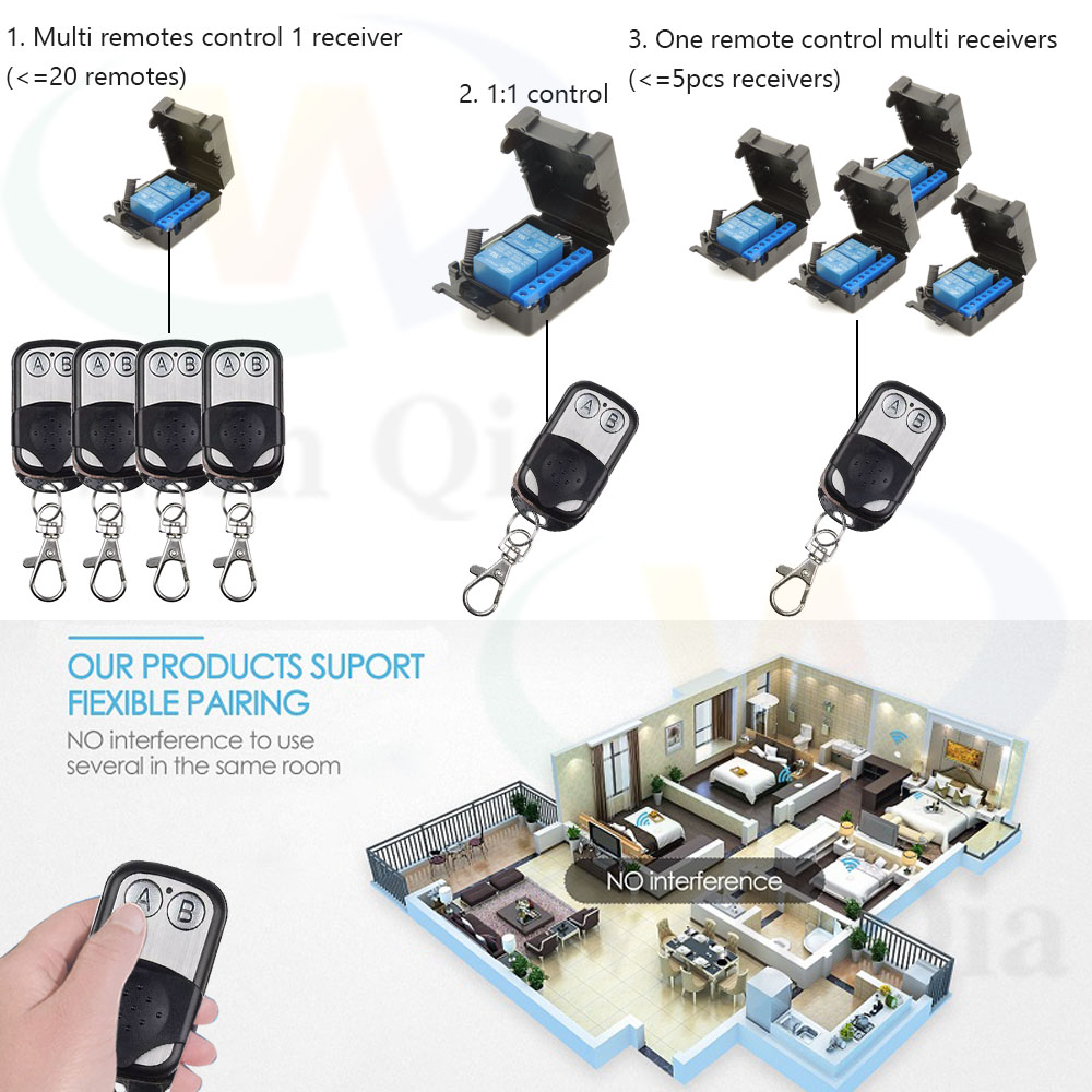 433MHz 12V ไร้สายโรงรถประตู/มอ - Relay Module 1 Channel บทวิจารณ์และราคา